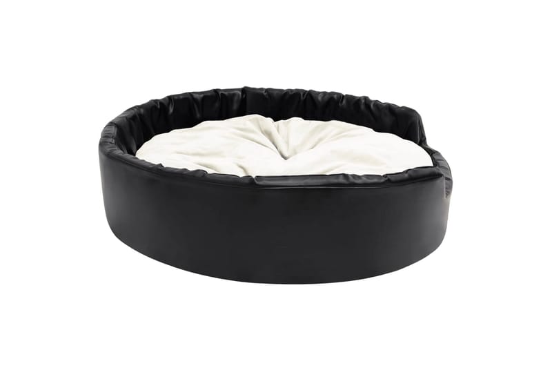 Hundeseng svart og beige 99x89x21 cm plysj og kunstig lær - Svart - Sport & fritid - Til dyrene - For hund - Hundemøbler - Hundekurv & hundeseng