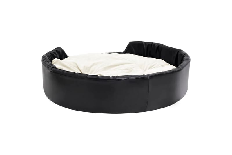 Hundeseng svart og beige 99x89x21 cm plysj og kunstig lær - Svart - Sport & fritid - Til dyrene - For hund - Hundemøbler - Hundekurv & hundeseng