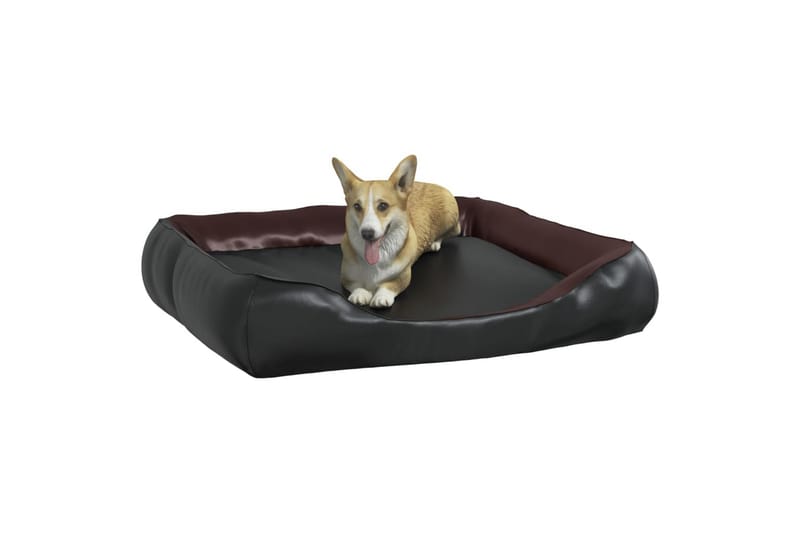 Hundeseng svart og brun 80x68x23 cm kunstskinn - Svart - Sport & fritid - Til dyrene - For hund - Hundemøbler