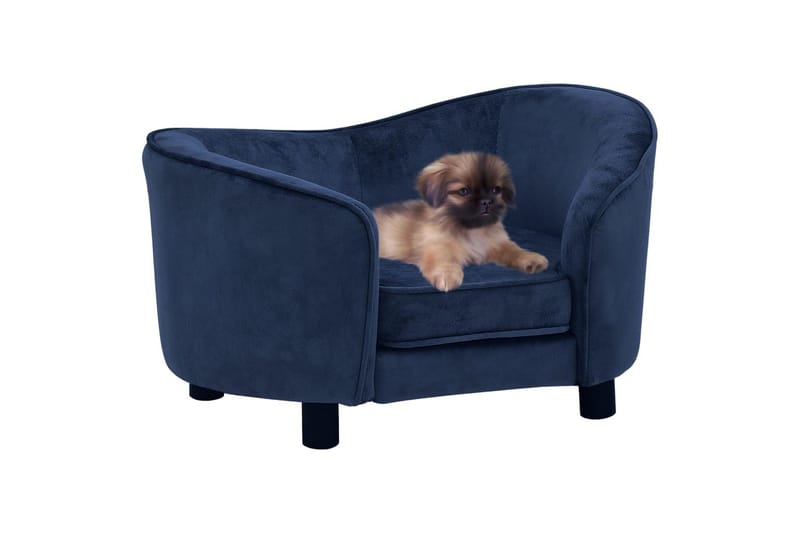 Hundesofa blå 69x49x40 cm plysj - Blå - Hundemøbler - Hundekurv & hundeseng