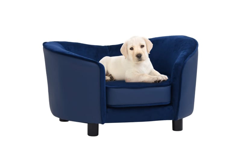 Hundesofa bl�å 69x49x40 cm plysj og kunstig lær - Blå - Sport & fritid - Til dyrene - For hund - Hundemøbler - Hundekurv & hundeseng