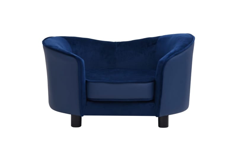 Hundesofa blå 69x49x40 cm plysj og kunstig lær - Blå - Sport & fritid - Til dyrene - For hund - Hundemøbler - Hundekurv & hundeseng