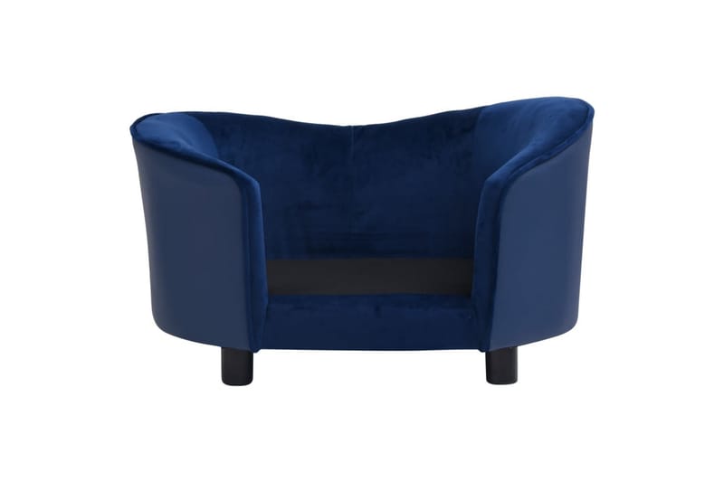 Hundesofa blå 69x49x40 cm plysj og kunstig lær - Blå - Sport & fritid - Til dyrene - For hund - Hundemøbler - Hundekurv & hundeseng
