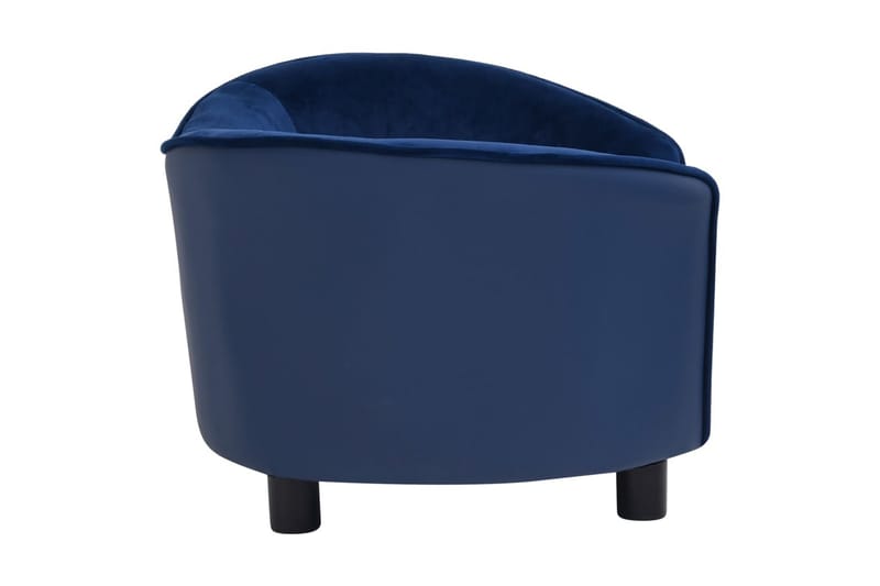 Hundesofa blå 69x49x40 cm plysj og kunstig lær - Blå - Sport & fritid - Til dyrene - For hund - Hundemøbler - Hundekurv & hundeseng