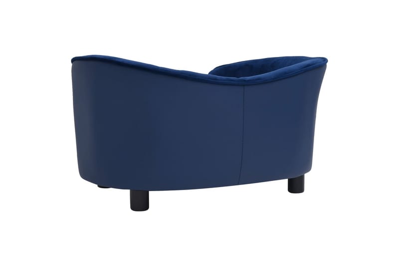 Hundesofa blå 69x49x40 cm plysj og kunstig lær - Blå - Sport & fritid - Til dyrene - For hund - Hundemøbler - Hundekurv & hundeseng