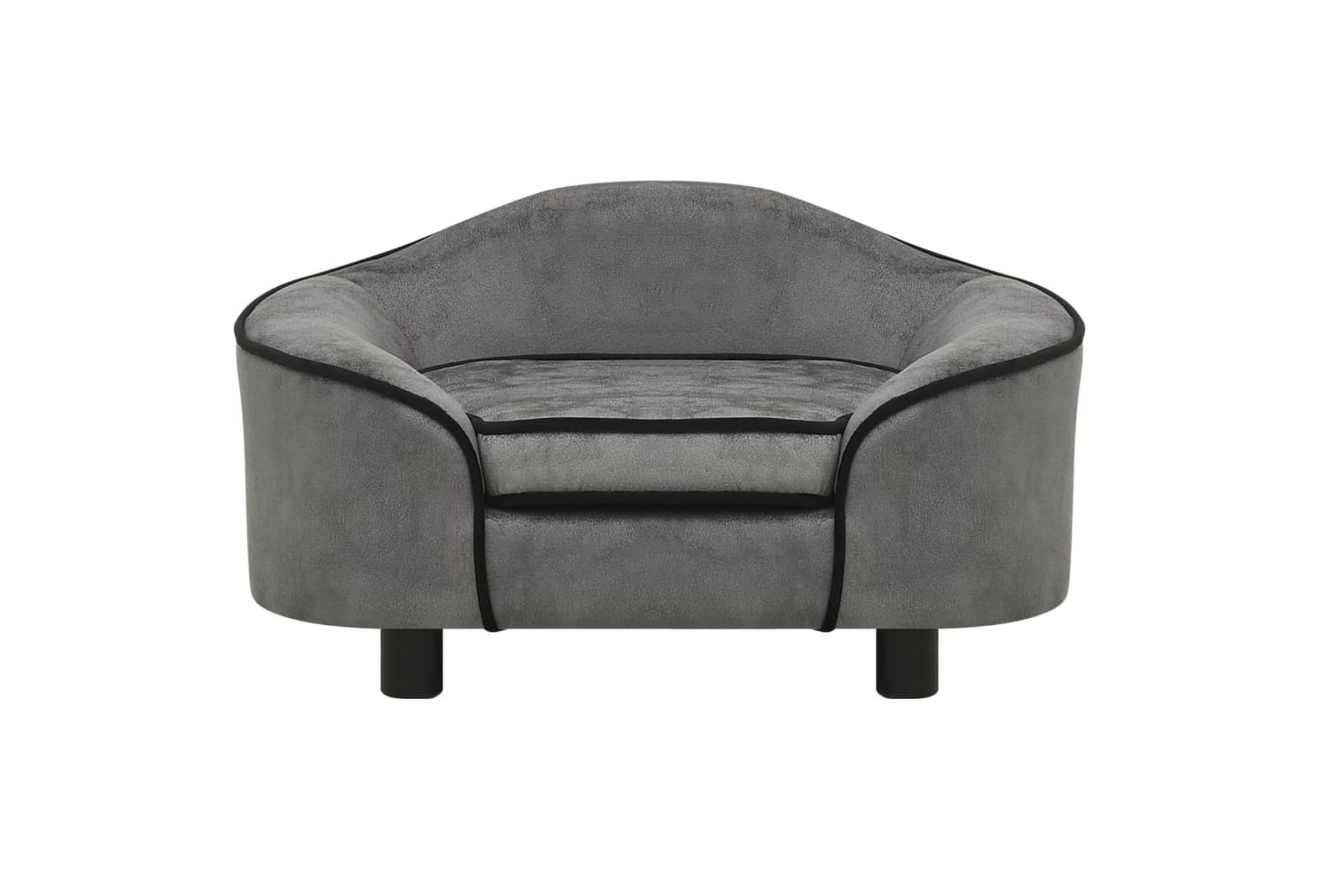 Hundesofa grå 67x47x36 cm plysj - Grå - Sport & fritid - Til dyrene - For hund - Hundemøbler - Hundekurv & hundeseng
