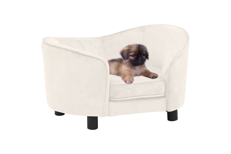 Hundesofa kremhvit 69x49x40 cm plysj - Krem - Sport & fritid - Til dyrene - For hund - Hundemøbler - Hundekurv & hundeseng