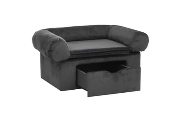 Hundesofa med skuff mørkegrå 75x50x38 cm plysj - Grå - Sport & fritid - Til dyrene - For hund - Hundemøbler - Hundekurv & hundeseng