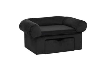 Hundesofa med skuff svart 75x50x38 cm plysj - Svart - Sport & fritid - Til dyrene - For hund - Hundemøbler - Hundekurv & hundeseng