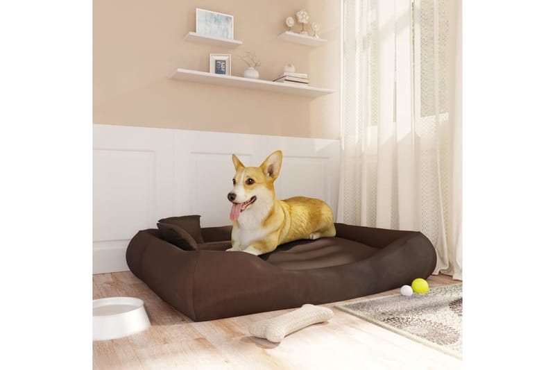 Hundesofa med puter brun 115x100x20 cm oxford-stoff - Brun - Hundemøbler