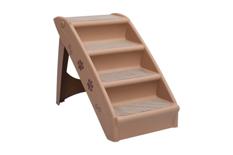 Hundetrapp sammenleggbar brun 62x40x49,5 cm - Brun - Sport & fritid - Til dyrene - For hund - Hundemøbler - Hundetrapp