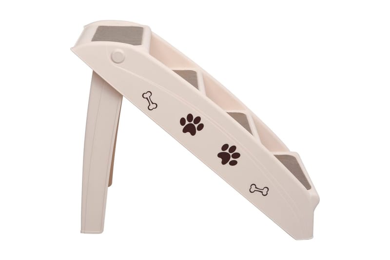 Hundetrapp sammenleggbar kremhvit 62x40x49,5 cm - Krem - Sport & fritid - Til dyrene - For hund - Hundemøbler - Hundetrapp