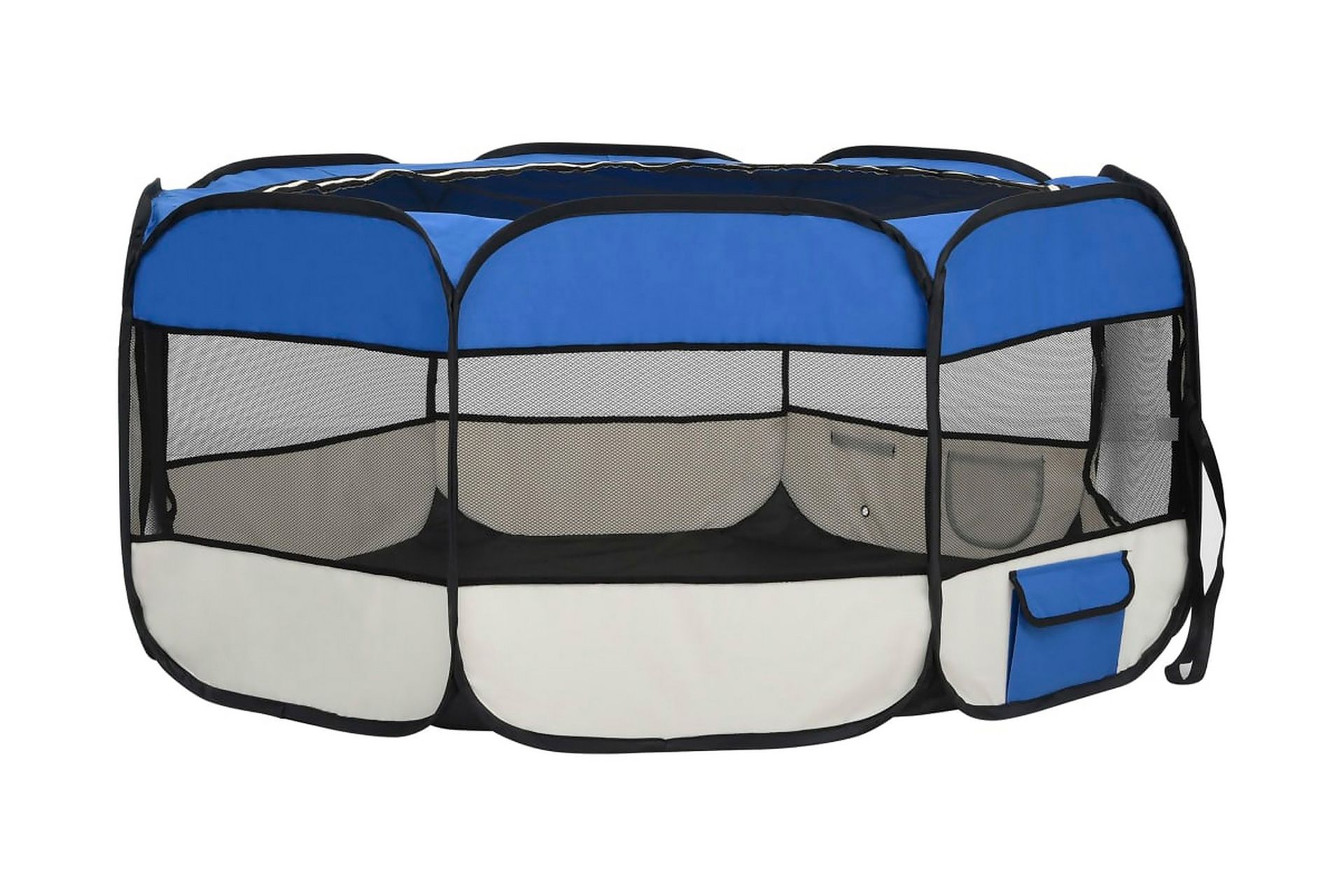 Sammenleggbar lekegrind for hunder bæreveske 145x145x61 cm - Blå - Sport & fritid - Til dyrene - For hund - Hundemøbler