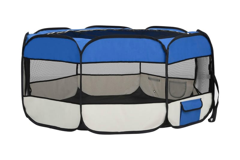 Sammenleggbar lekegrind for hunder bæreveske 145x145x61 cm - Blå - Sport & fritid - Til dyrene - For hund - Hundemøbler