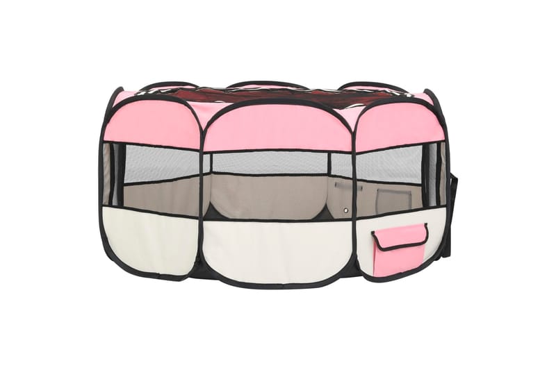 Sammenleggbar lekegrind for hunder bæreveske 145x145x61 cm - Rosa - Sport & fritid - Til dyrene - For hund - Hundemøbler