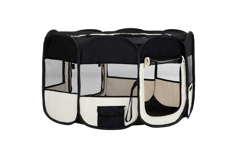 Sammenleggbar lekegrind for hunder bæreveske 145x145x61cm - Svart - Sport & fritid - Til dyrene - For hund - Hundemøbler