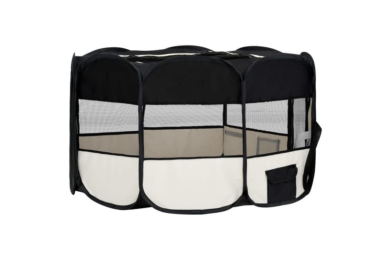 Sammenleggbar lekegrind for hunder bæreveske 145x145x61cm - Svart - Sport & fritid - Til dyrene - For hund - Hundemøbler