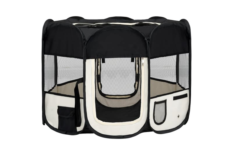 Sammenleggbar lekegrind for hunder bæreveske 90x90x58 cm - Svart - Sport & fritid - Til dyrene - For hund - Hundemøbler