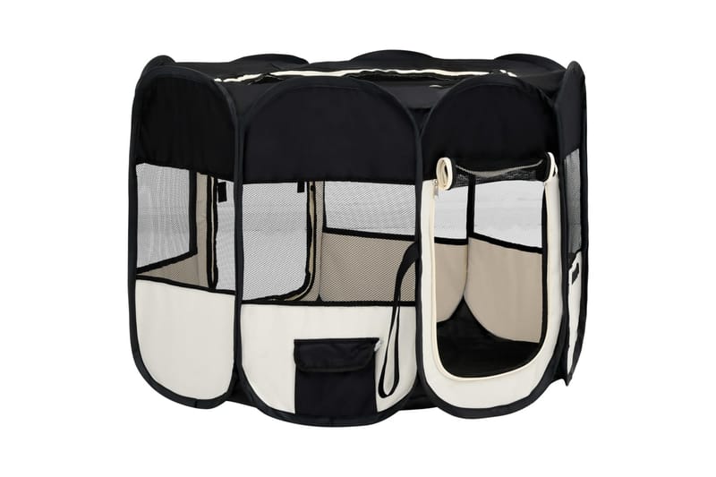Sammenleggbar lekegrind for hunder bæreveske 90x90x58 cm - Svart - Sport & fritid - Til dyrene - For hund - Hundemøbler
