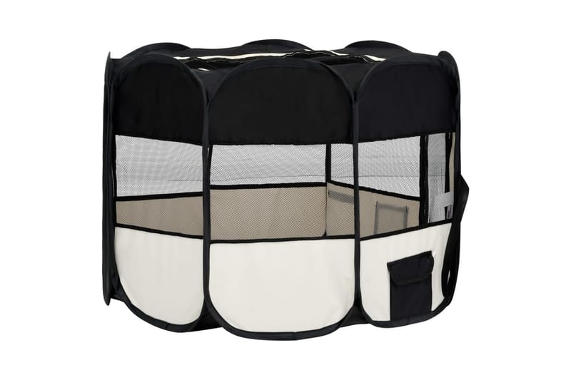 Sammenleggbar lekegrind for hunder bæreveske 90x90x58 cm - Svart - Sport & fritid - Til dyrene - For hund - Hundemøbler