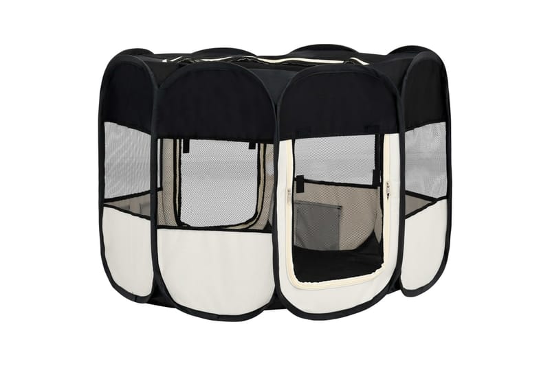 Sammenleggbar lekegrind for hunder bæreveske 90x90x58 cm - Svart - Sport & fritid - Til dyrene - For hund - Hundemøbler