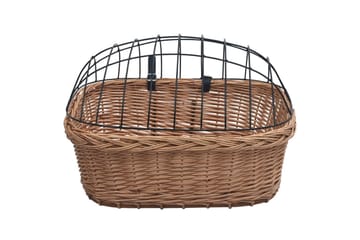 Sykkelkurv med lokk front 50x45x35 cm naturlig seljetre - Brun - Sport & fritid - Til dyrene - For hund - Hundemøbler