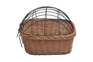 Sykkelkurv med lokk front 50x45x35 cm naturlig seljetre - Brun - Sport & fritid - Til dyrene - For hund - Hundemøbler
