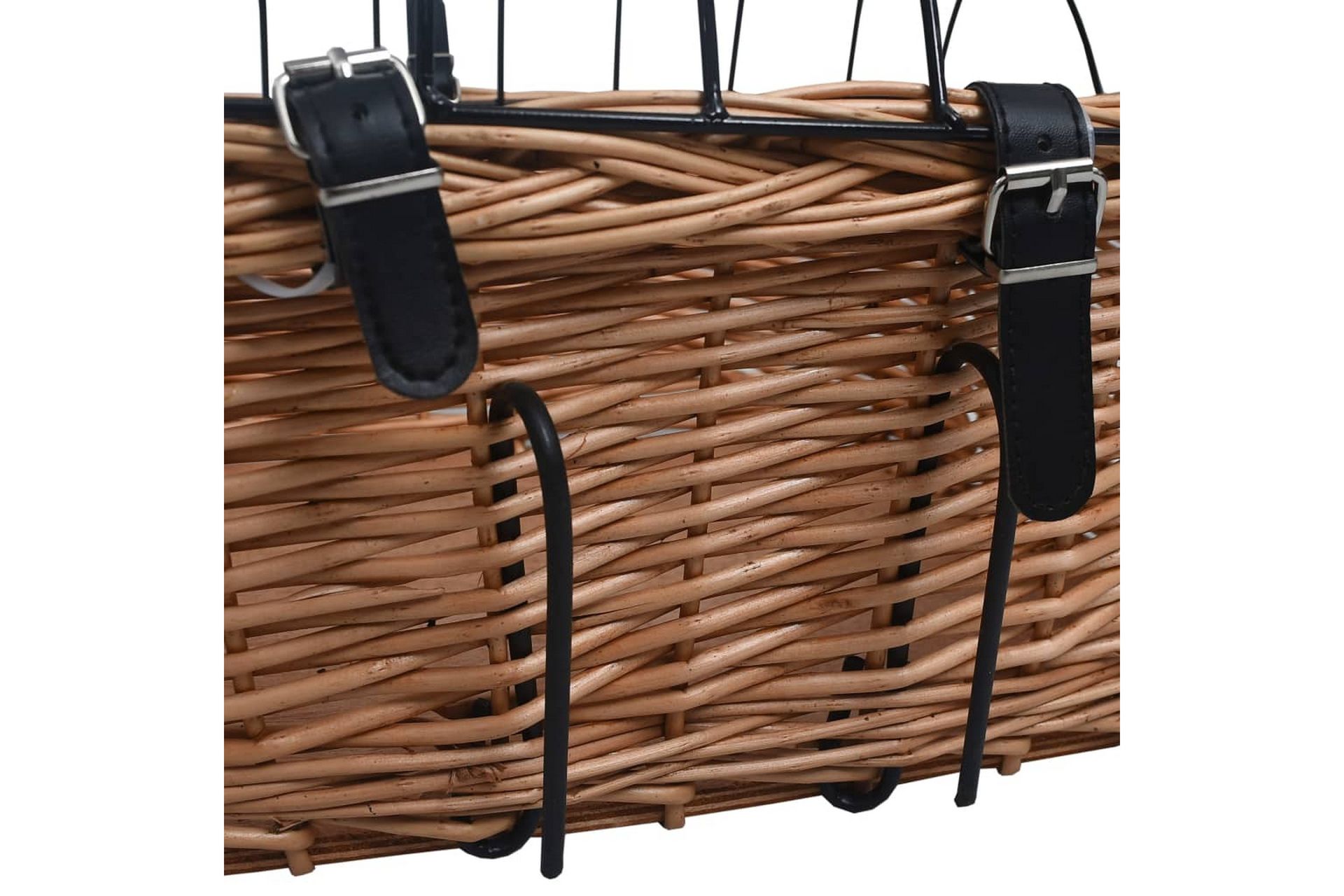 Sykkelkurv med lokk front 50x45x35 cm naturlig seljetre - Brun - Sport & fritid - Til dyrene - For hund - Hundemøbler