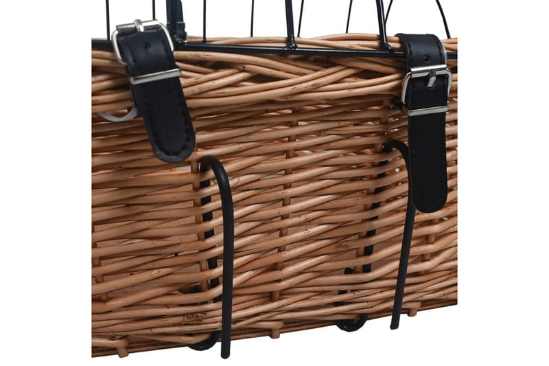 Sykkelkurv med lokk front 50x45x35 cm naturlig seljetre - Brun - Sport & fritid - Til dyrene - For hund - Hundemøbler