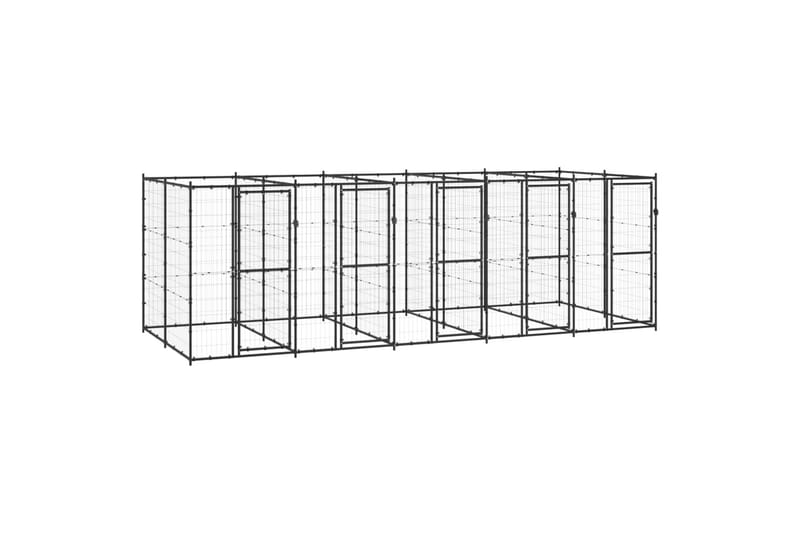 Utendørs hundegård 12,1 m² stål - Svart - Sport & fritid - Til dyrene - For hund - Hundemøbler