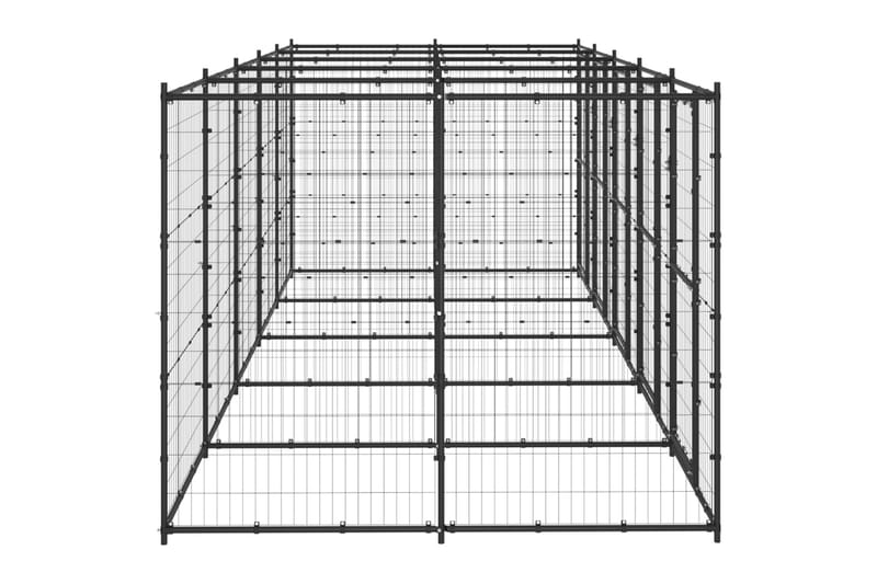 Utendørs hundegård 12,1 m² stål - Svart - Sport & fritid - Til dyrene - For hund - Hundemøbler