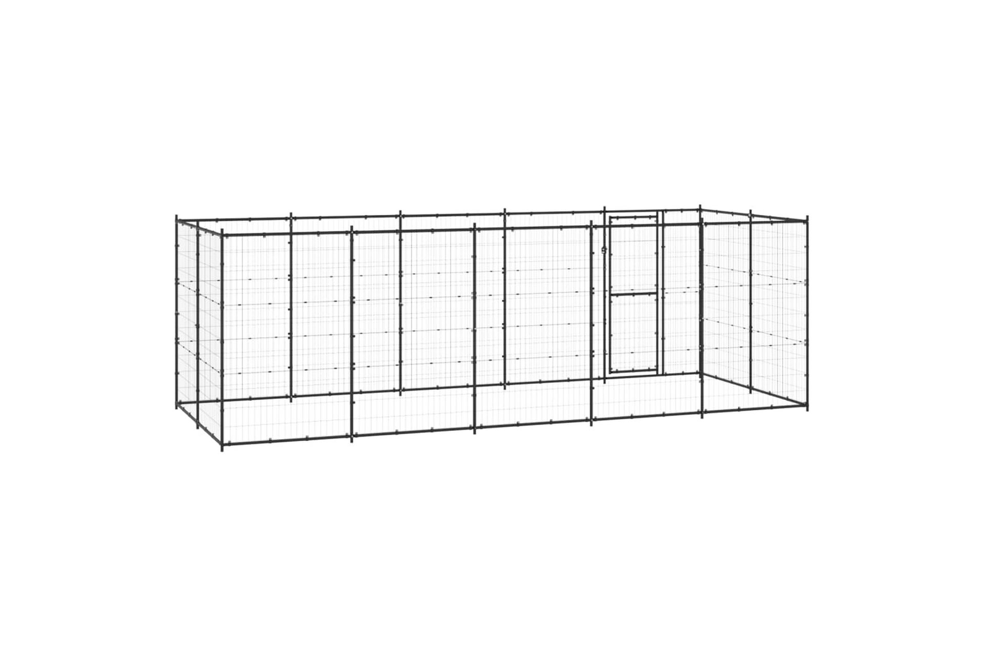 Utendørs hundegård 12,1 m² stål - Svart - Sport & fritid - Til dyrene - For hund - Hundemøbler