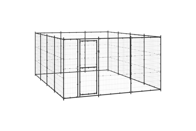 Utendørs hundegård 14,52 m² stål - Svart - Sport & fritid - Til dyrene - For hund - Hundemøbler