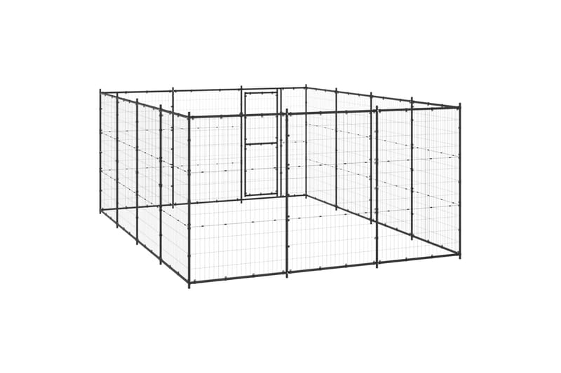 Utendørs hundegård 14,52 m² stål - Svart - Sport & fritid - Til dyrene - For hund - Hundemøbler