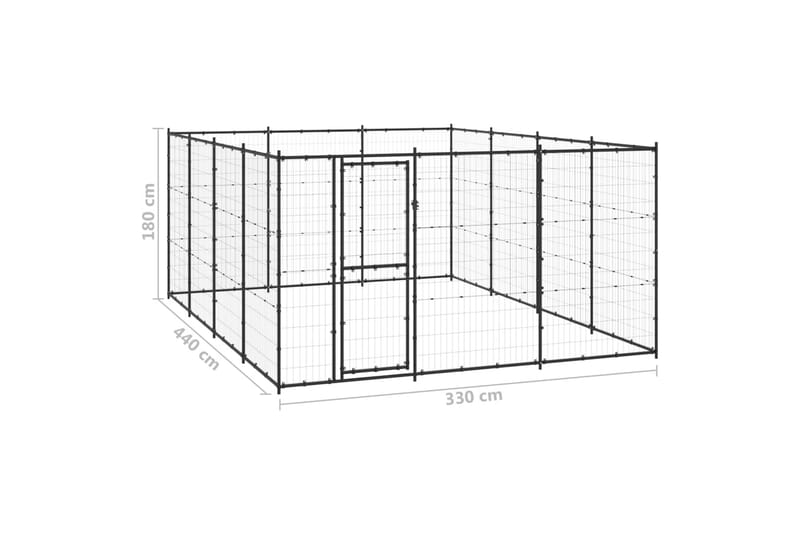 Utendørs hundegård 14,52 m² stål - Svart - Sport & fritid - Til dyrene - For hund - Hundemøbler