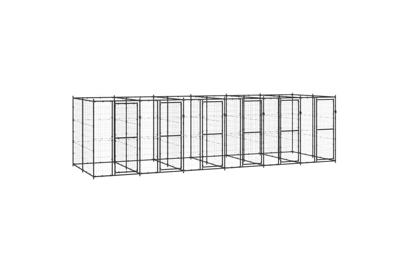 Utendørs hundegård 14,52 m² stål - Svart - Sport & fritid - Til dyrene - For hund - Hundemøbler