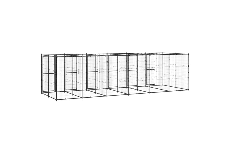 Utendørs hundegård 14,52 m² stål - Svart - Sport & fritid - Til dyrene - For hund - Hundemøbler