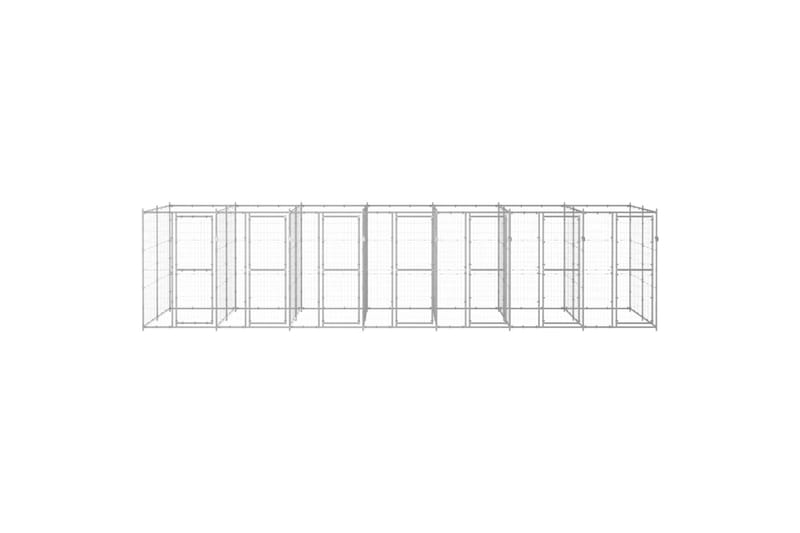 Utendørs hundegård 16,94 m² galvanisert stål - Silver - Sport & fritid - Til dyrene - For hund - Hundemøbler