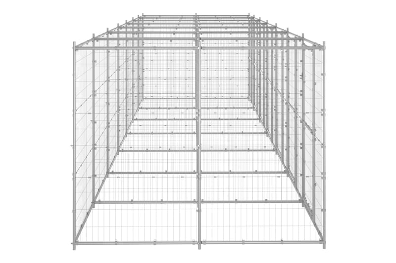 Utendørs hundegård 16,94 m² galvanisert stål - Silver - Sport & fritid - Til dyrene - For hund - Hundemøbler