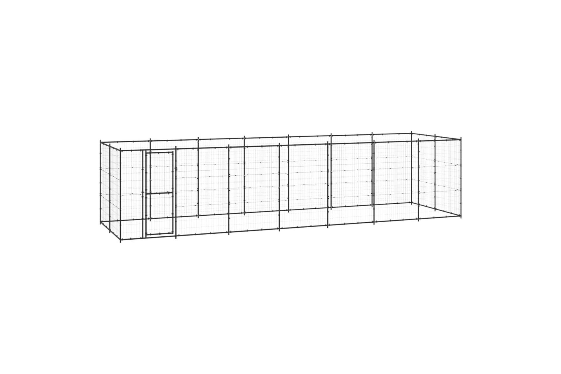 Utendørs hundegård 16,94 m² stål - Svart - Sport & fritid - Til dyrene - For hund - Hundemøbler