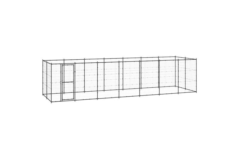 Utendørs hundegård 16,94 m² stål - Svart - Sport & fritid - Til dyrene - For hund - Hundemøbler