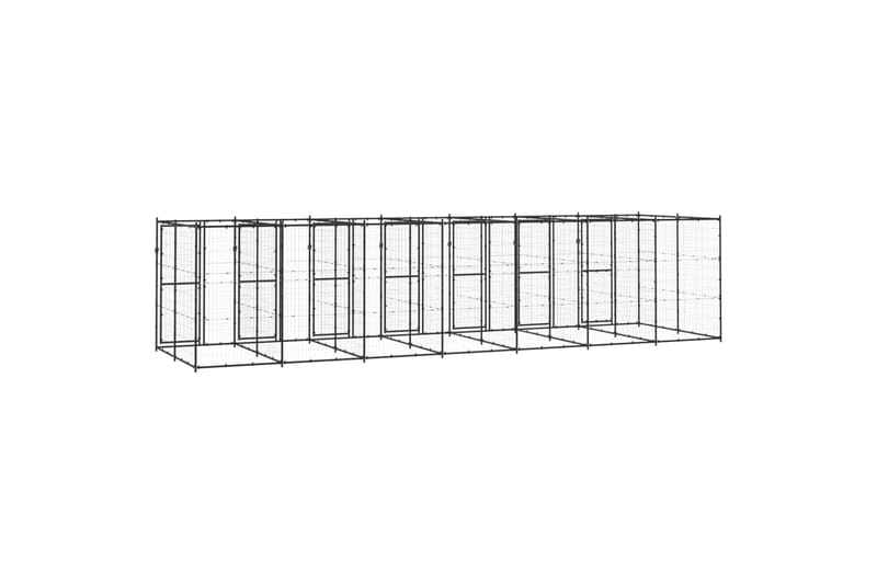 Utendørs hundegård 16,94 m² stål - Svart - Sport & fritid - Til dyrene - For hund - Hundemøbler