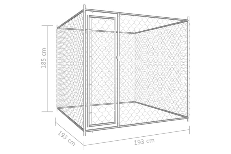 Utendørs hundegård 193x193x185 cm - Silver - Sport & fritid - Til dyrene - For hund - Hundemøbler