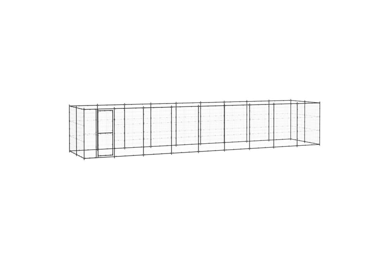 Utendørs hundegård 21,78 m² stål - Svart - Sport & fritid - Til dyrene - For hund - Hundemøbler