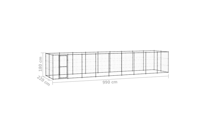 Utendørs hundegård 21,78 m² stål - Svart - Hundemøbler - Hundegrind & hundegjerde - Hundehus & hundegård