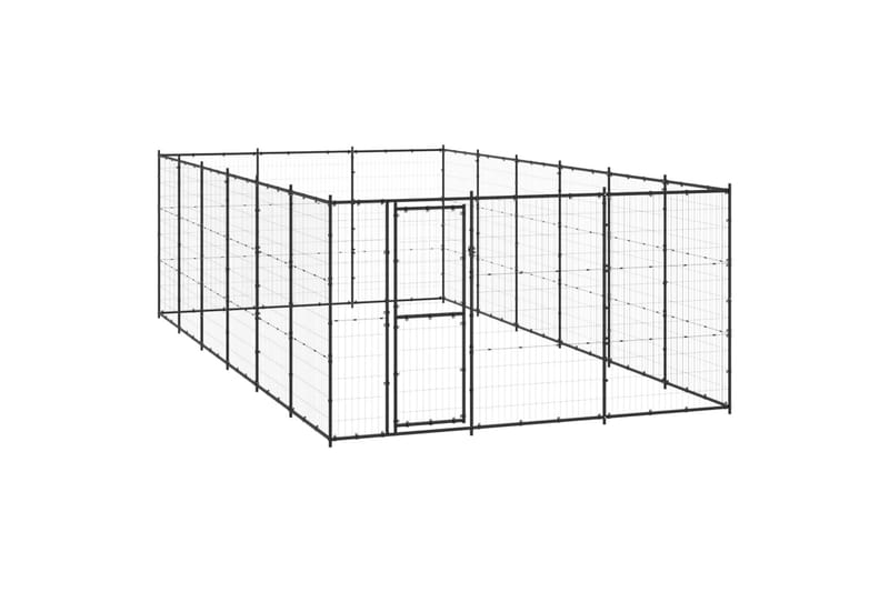 Utendørs hundegård 21,78 m² stål - Svart - Sport & fritid - Til dyrene - For hund - Hundemøbler