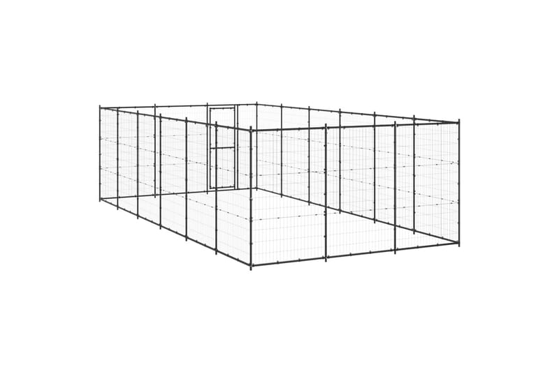 Utendørs hundegård 21,78 m² stål - Svart - Sport & fritid - Til dyrene - For hund - Hundemøbler