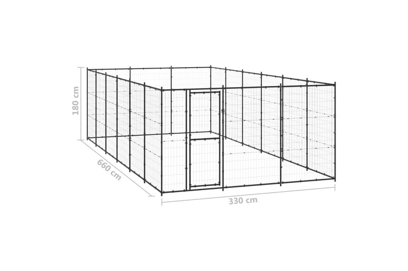 Utendørs hundegård 21,78 m² stål - Svart - Sport & fritid - Til dyrene - For hund - Hundemøbler