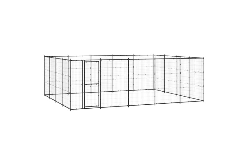 Utendørs hundegård 24,2 m² stål - Svart - Sport & fritid - Til dyrene - For hund - Hundemøbler