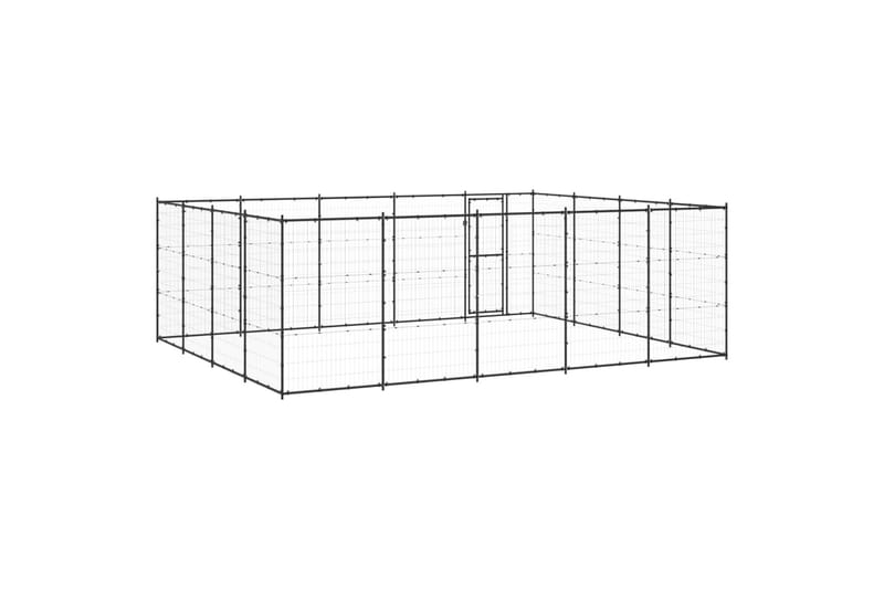 Utendørs hundegård 24,2 m² stål - Svart - Sport & fritid - Til dyrene - For hund - Hundemøbler